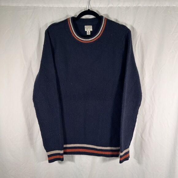 J. Crew Other - J Crew Sweater Mens Medium Blue Knit Wool Blend Rugged Merino Crew Neck Pullover